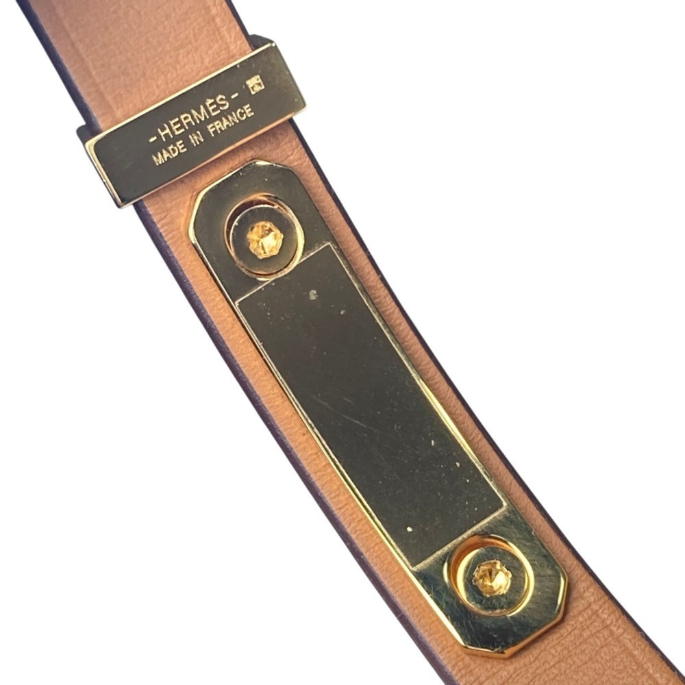 HERMES Hermes As de Coeur Heart Motif Leather Bracelet T2 Red Gold Color Women's - Picture 12 of 13
